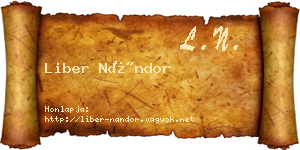 Liber Nándor névjegykártya