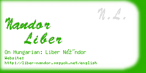 nandor liber business card